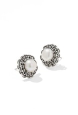 KENDRA SCOTT DESIGN Gabriella Vintage Silver Pearl Stud Earrings