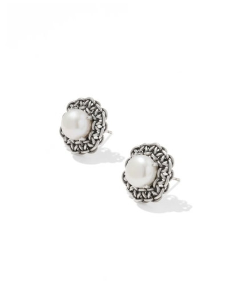 KENDRA SCOTT DESIGN Gabriella Vintage Silver Pearl Stud Earrings