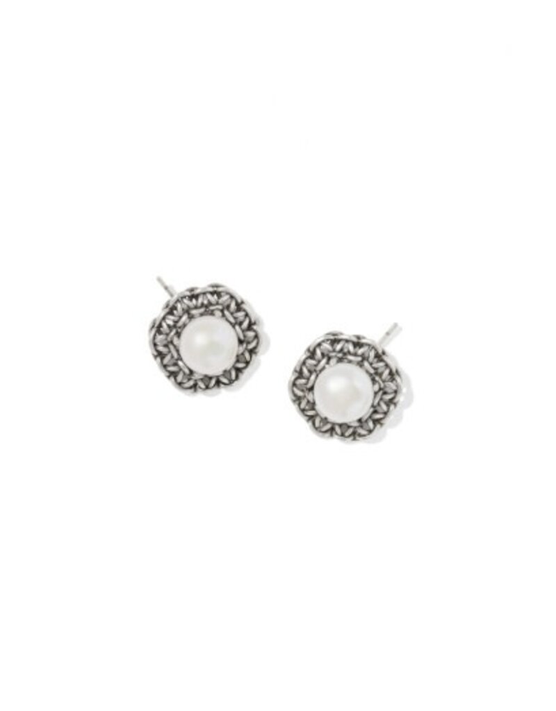 KENDRA SCOTT DESIGN Gabriella Vintage Silver Pearl Stud Earrings