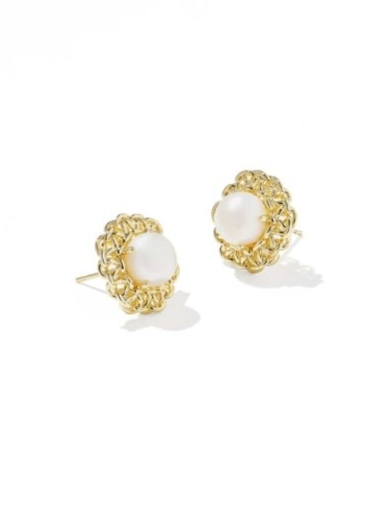 KENDRA SCOTT DESIGN Gabriella Gold Pearl Stud Earrings