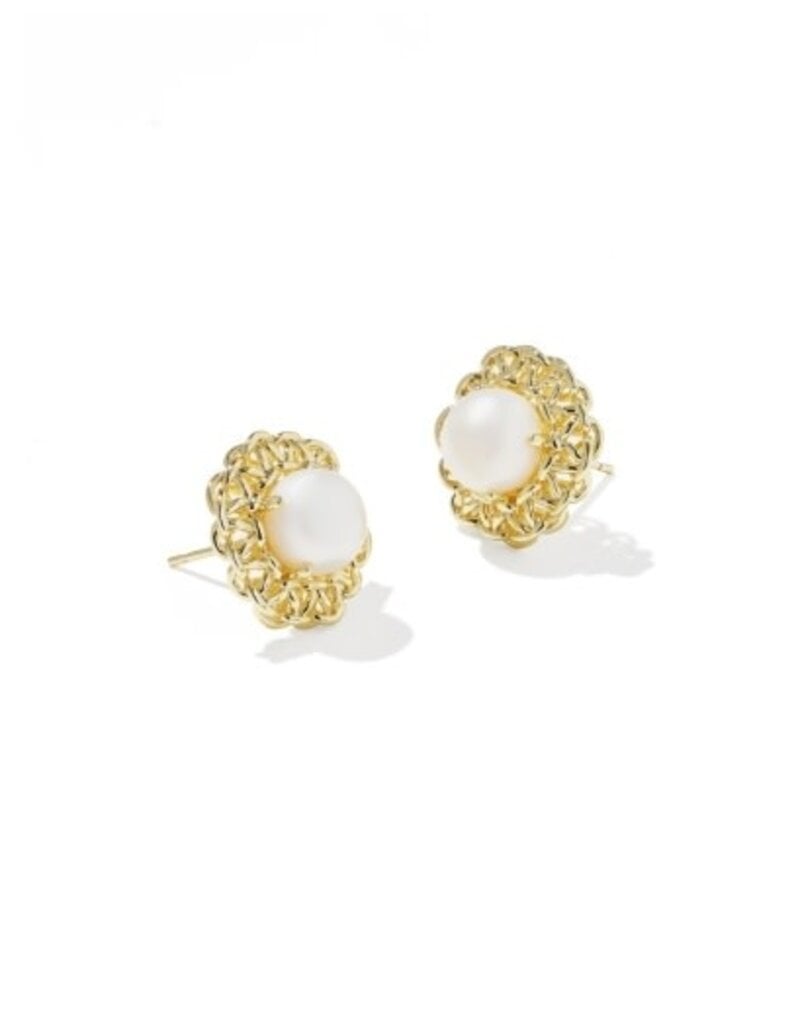 KENDRA SCOTT DESIGN Gabriella Gold Pearl Stud Earrings