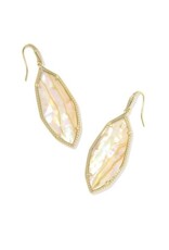 KENDRA SCOTT DESIGN Ophelia Gold Drop Earrings in Iridescent Abalone
