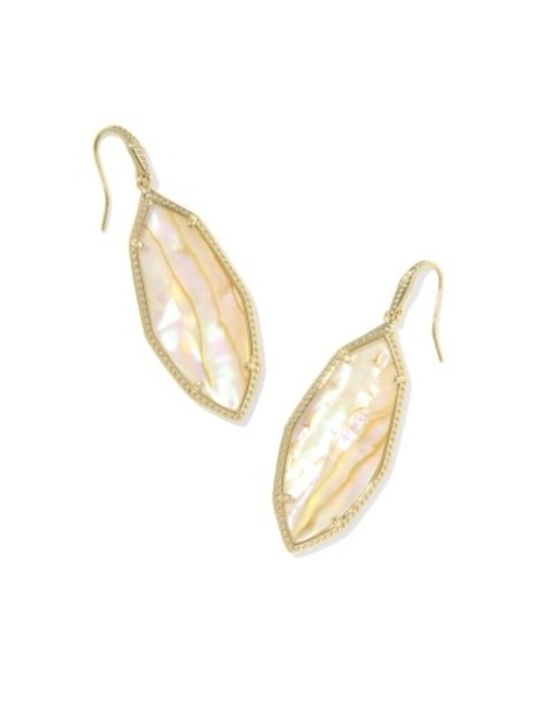 KENDRA SCOTT DESIGN Ophelia Gold Drop Earrings in Iridescent Abalone