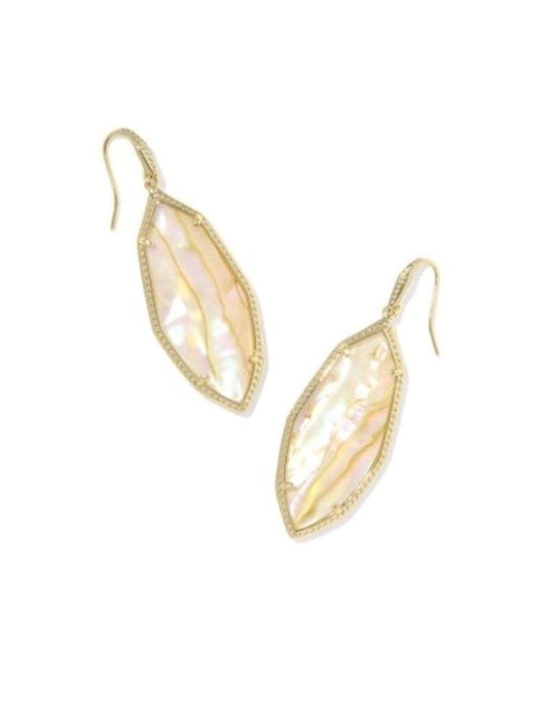 KENDRA SCOTT DESIGN Ophelia Gold Drop Earrings in Iridescent Abalone