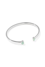 KENDRA SCOTT DESIGN Mini Elton Silver Cuff Bracelet in Green Lab Grown Opal