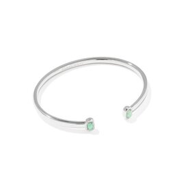 KENDRA SCOTT DESIGN Mini Elton Silver Cuff Bracelet in Green Lab Grown Opal