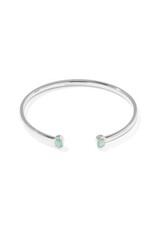 KENDRA SCOTT DESIGN Mini Elton Silver Cuff Bracelet in Green Lab Grown Opal