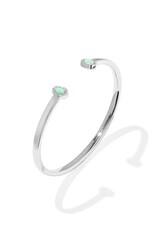KENDRA SCOTT DESIGN Mini Elton Silver Cuff Bracelet in Green Lab Grown Opal
