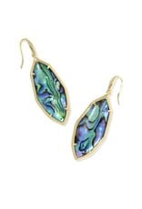 KENDRA SCOTT DESIGN Ophelia Gold Drop Earrings in Abalone Shell