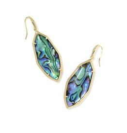 KENDRA SCOTT DESIGN Ophelia Gold Drop Earrings in Abalone Shell