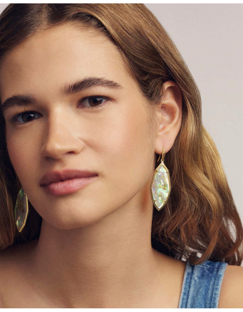 KENDRA SCOTT DESIGN Ophelia Gold Drop Earrings in Iridescent Abalone