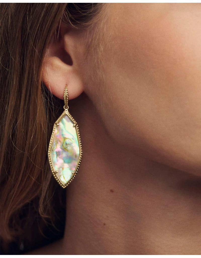 KENDRA SCOTT DESIGN Ophelia Gold Drop Earrings in Iridescent Abalone