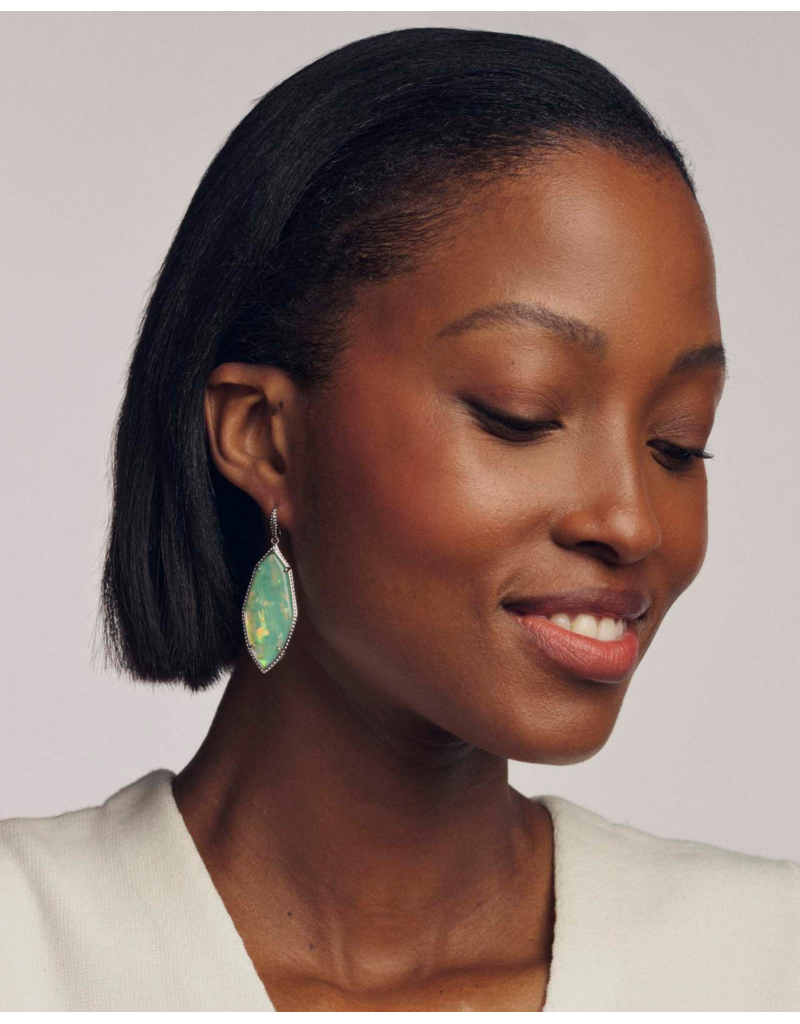 KENDRA SCOTT DESIGN Ophelia Silver Drop Earrings in Mint Iridescent Abalone