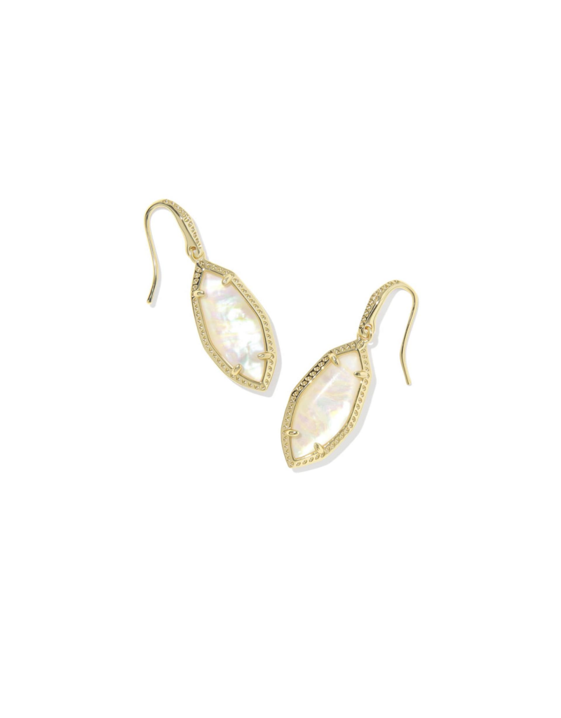 KENDRA SCOTT DESIGN Ophelia Gold Small Drop Earrings in Iridescent Abalone