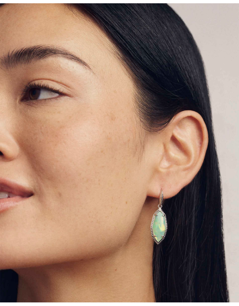 KENDRA SCOTT DESIGN Ophelia Silver Small Drop Earrings in Mint Iridescent Abalone
