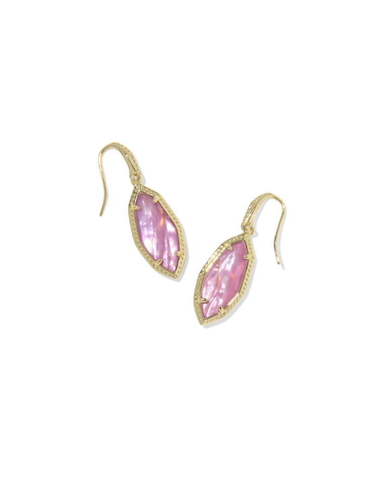KENDRA SCOTT DESIGN Ophelia Gold Small Drop Earrings in Light Mauve Illusion