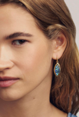 KENDRA SCOTT DESIGN Ophelia Gold Small Drop Earrings in Abalone Shell