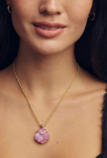 KENDRA SCOTT DESIGN Lucia Shell Gold Short Pendant Necklace in Light Mauve Illusion