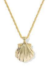 KENDRA SCOTT DESIGN Lucia Shell Gold Short Pendant Necklace in Light Mauve Illusion
