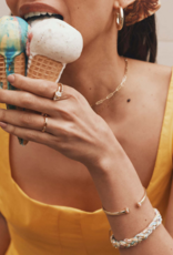 KENDRA SCOTT DESIGN Mini Elton Gold Cuff Bracelet in Light Pink Lab Grown Opal