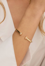 KENDRA SCOTT DESIGN Mini Elton Gold Cuff Bracelet in Light Pink Lab Grown Opal