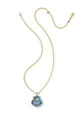 KENDRA SCOTT DESIGN Lucia Shell Gold Short Pendant Necklace in Abalone Shell
