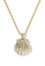 KENDRA SCOTT DESIGN Lucia Shell Gold Short Pendant Necklace in Abalone Shell