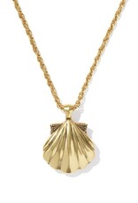 KENDRA SCOTT DESIGN Lucia Shell Gold Short Pendant Necklace in Abalone Shell
