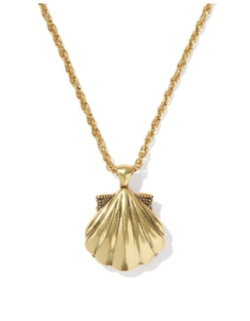 KENDRA SCOTT DESIGN Lucia Shell Gold Short Pendant Necklace in Abalone Shell