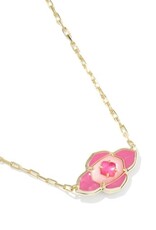KENDRA SCOTT DESIGN Abbie Medalion Gold Short Pendant Necklace in Hot Pink Mix