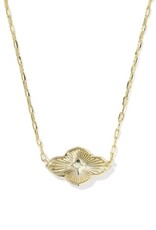 KENDRA SCOTT DESIGN Abbie Medalion Gold Short Pendant Necklace in Hot Pink Mix