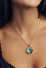 KENDRA SCOTT DESIGN Lucia Shell Gold Short Pendant Necklace in Abalone Shell