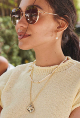 KENDRA SCOTT DESIGN Lucia Shell Gold Short Pendant Necklace in Abalone Shell