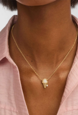KENDRA SCOTT DESIGN Ice Cream Gold Short Pendant Necklace in Ivory Mother-of-Pearl