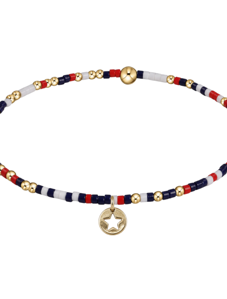 ENEWTON DESIGN Hope Unwritten Bracelet with Star Small Gold Disc Charm in Firecracker/Gold
