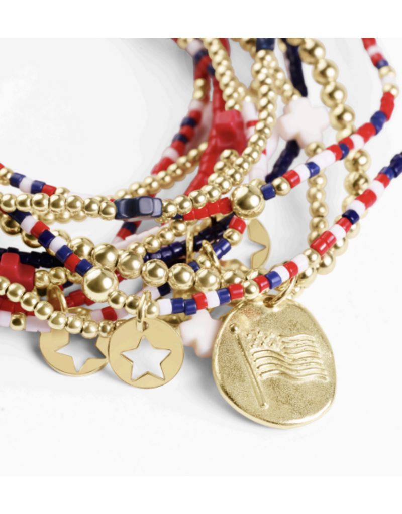 ENEWTON DESIGN Hope Unwritten Bracelet with Star Small Gold Disc Charm in Firecracker/Gold
