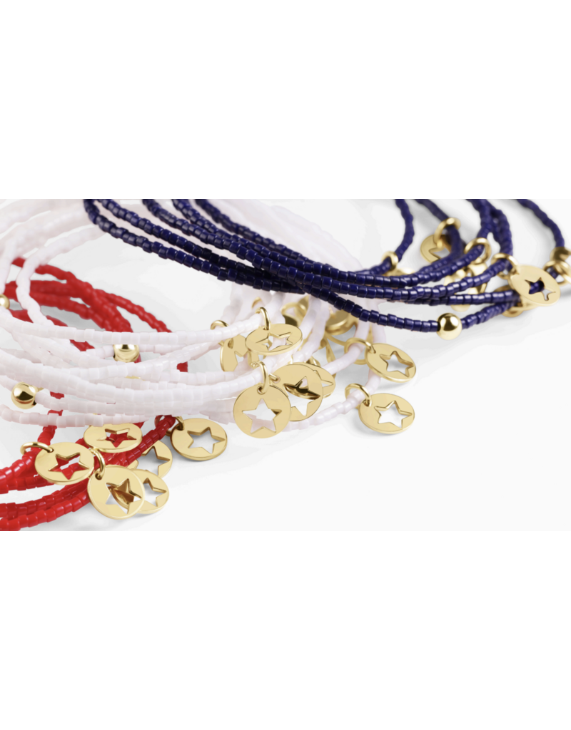 ENEWTON DESIGN Hope Classic Bracelet with Star Small Gold Disc Charm in Bright Red/Gold