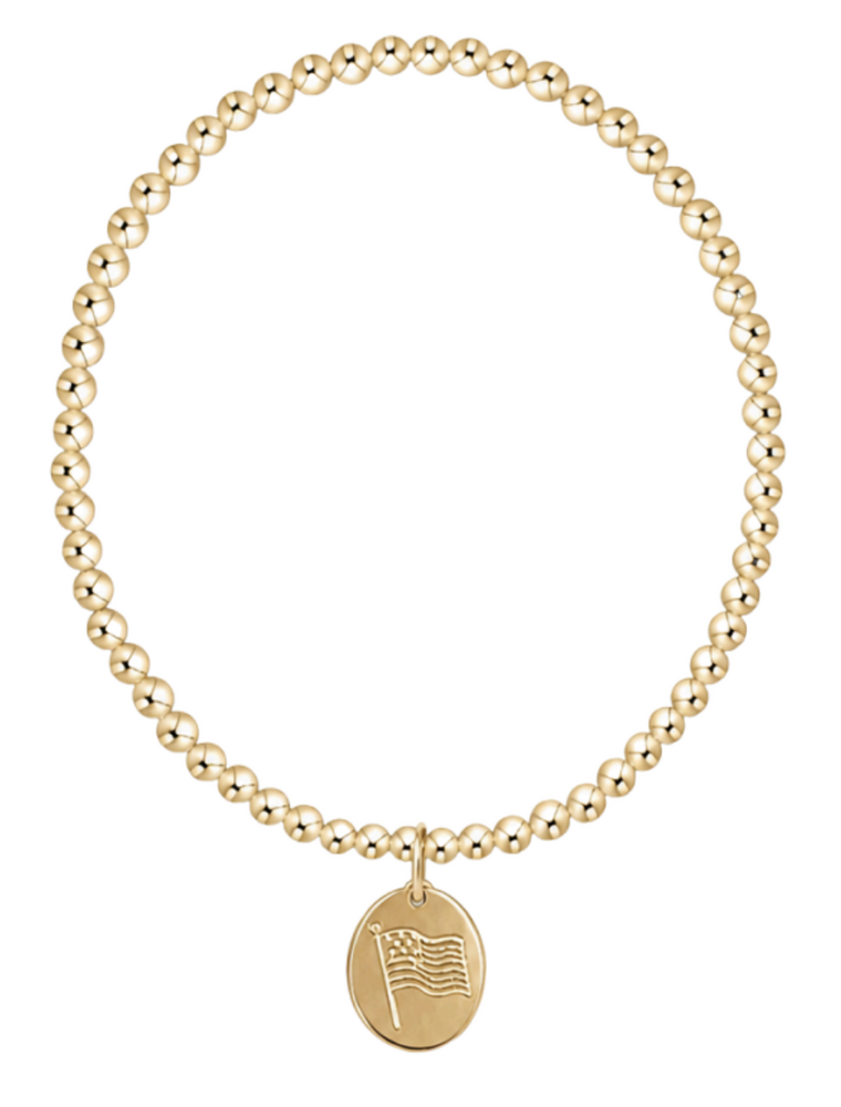 ENEWTON DESIGN Classic Gold 3mm Bracelet with Inspire America Gold Disc Charm