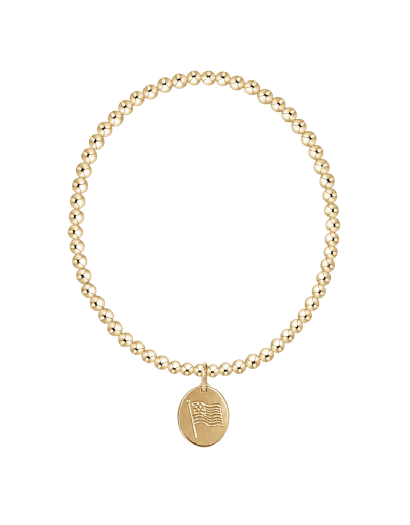 ENEWTON DESIGN Classic Gold 3mm Bracelet with Inspire America Gold Disc Charm