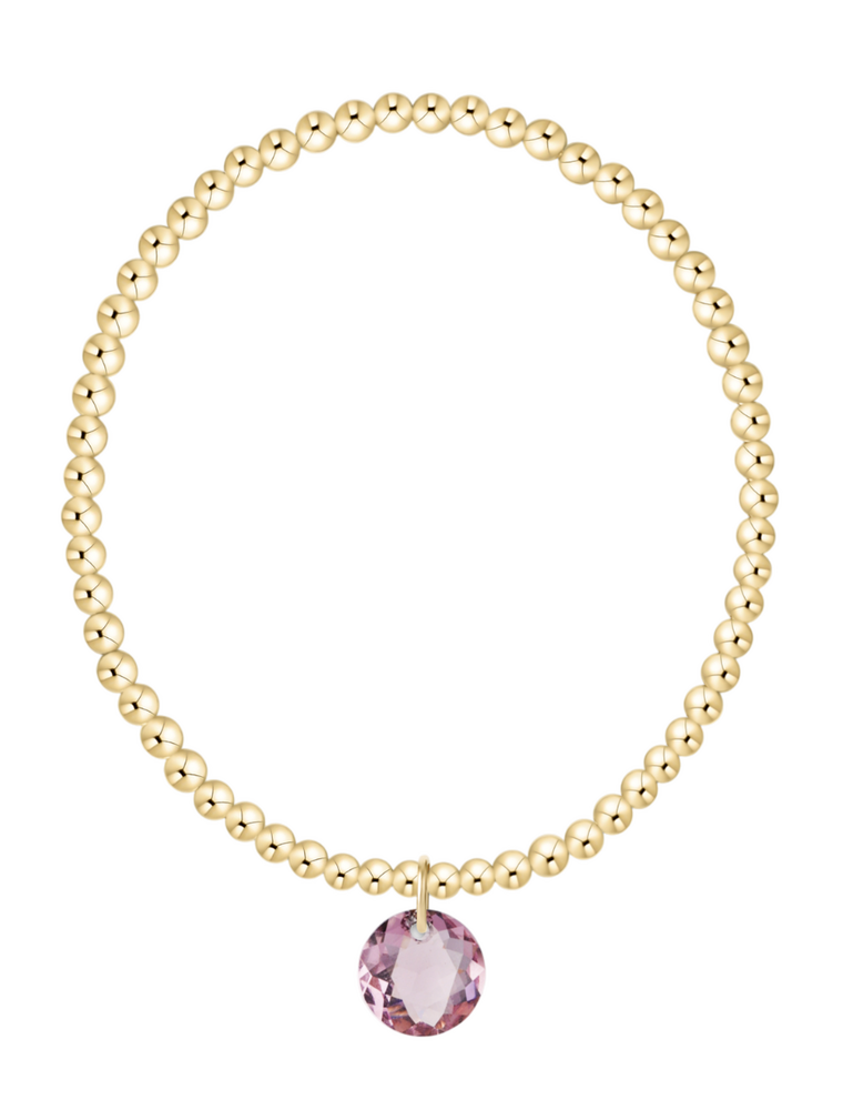 ENEWTON DESIGN Classic Gold 3mm Bracelet Reflection Charm - February