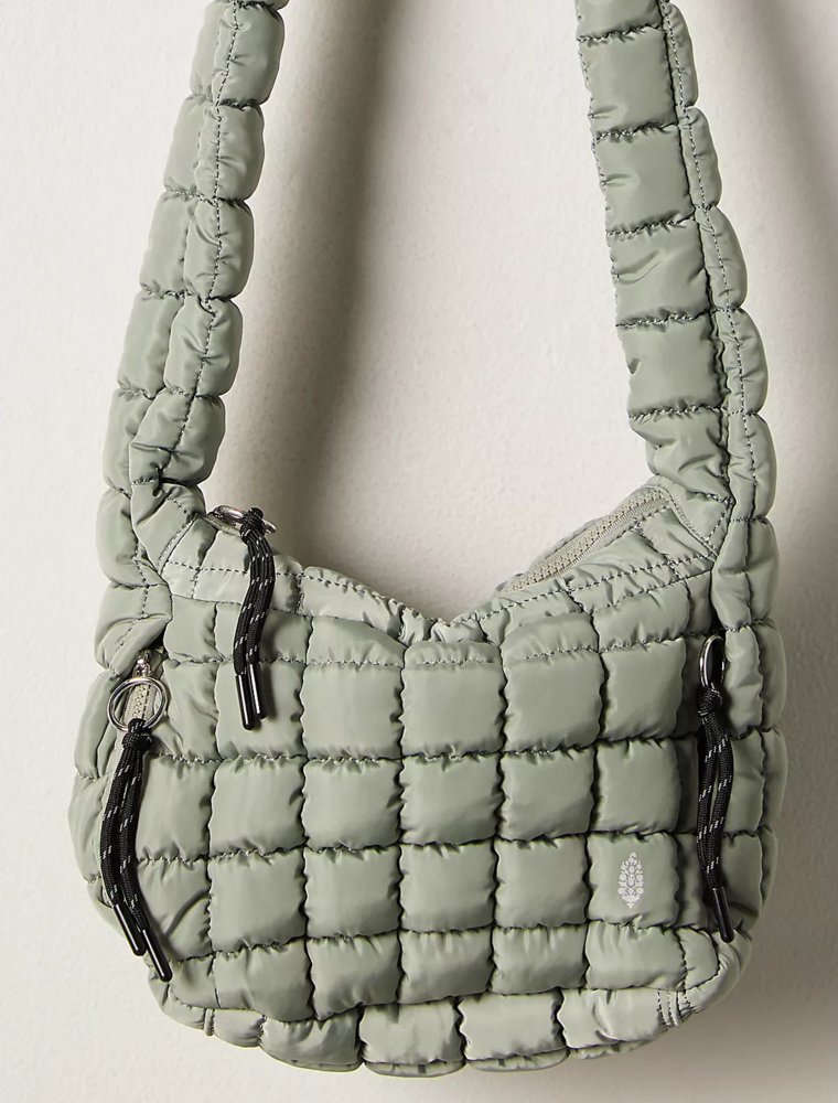 FREE PEOPLE MOVEMENT Quilted Baby Caryall Sling Bag in Stone Sage