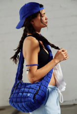 FREE PEOPLE MOVEMENT Quilted Baby Caryall Sling Bag in Athletic Blue
