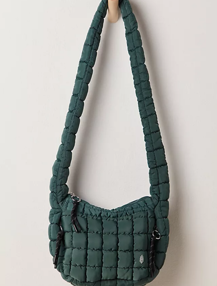 FREE PEOPLE MOVEMENT Quilted Baby Caryall Sling Bag in Evergreen