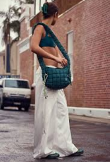 FREE PEOPLE MOVEMENT Quilted Baby Caryall Sling Bag in Evergreen