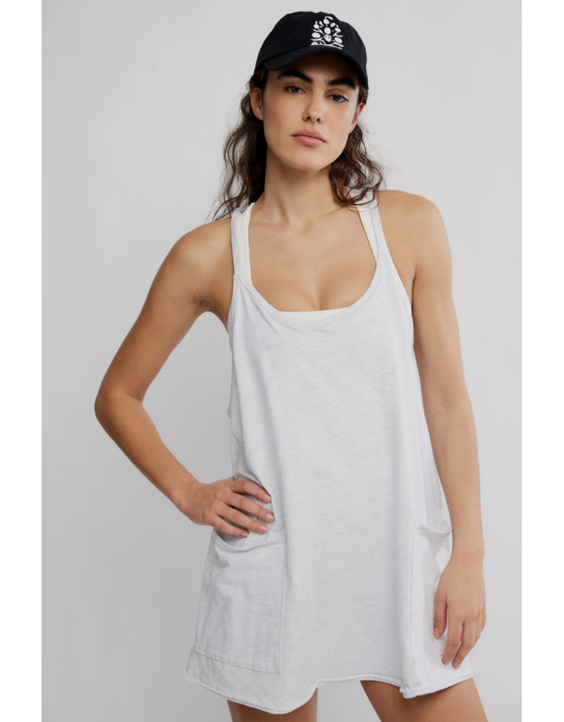 FREE PEOPLE MOVEMENT Hot Shot Mini Dress in White Heather