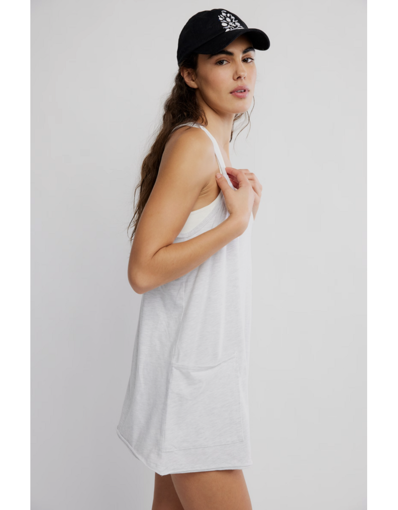 FREE PEOPLE MOVEMENT Hot Shot Mini Dress in White Heather