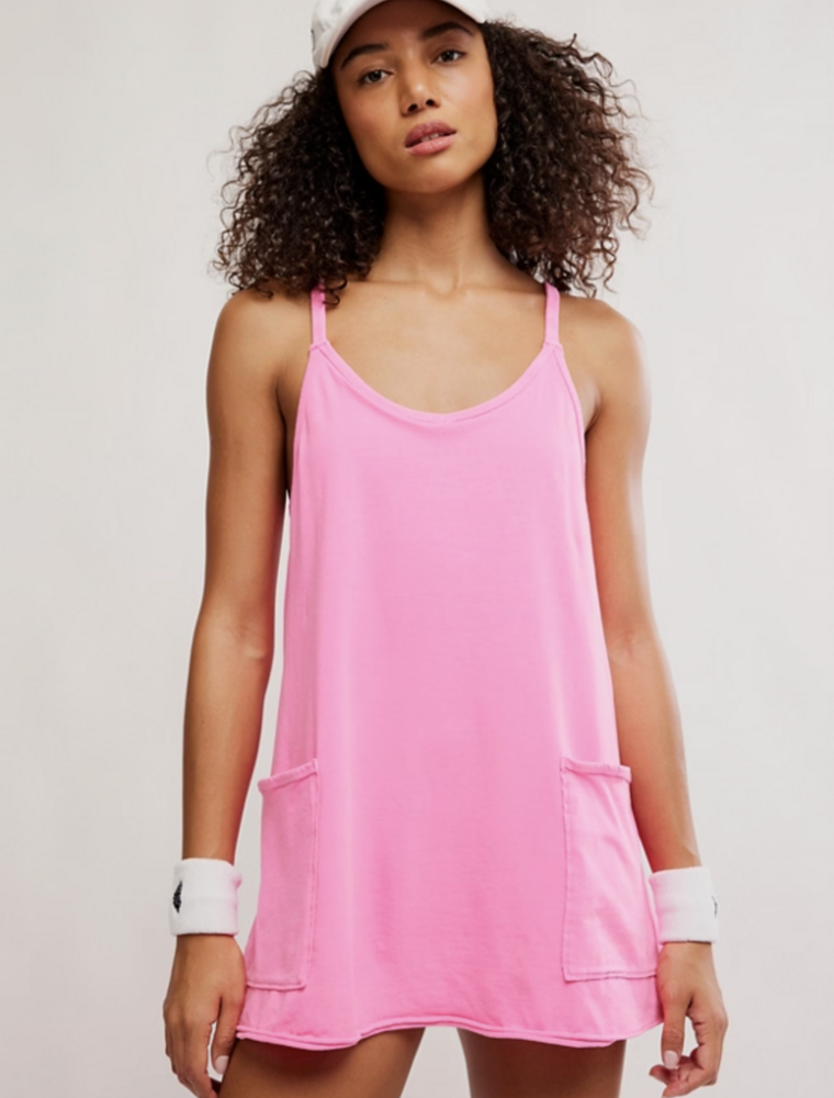 FREE PEOPLE MOVEMENT Hot Shot Mini Dress in Hot Pink
