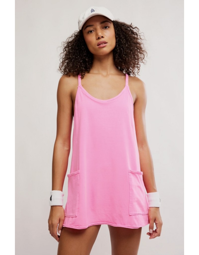 FREE PEOPLE MOVEMENT Hot Shot Mini Dress in Hot Pink