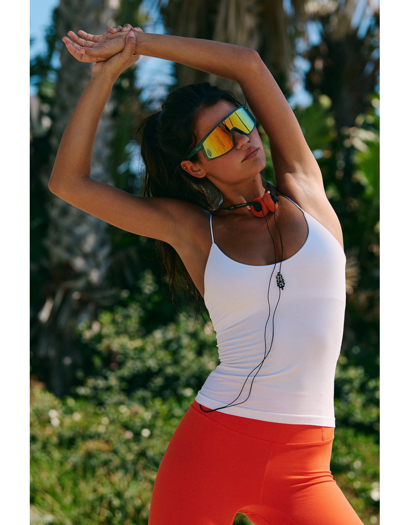 FREE PEOPLE MOVEMENT Skinny Strap Logo Tank in White