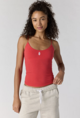 FREE PEOPLE MOVEMENT Skinny Strap Logo Tank in Grapefruit